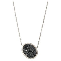 2.02 Carat Black Diamond White Gold Chain Necklace