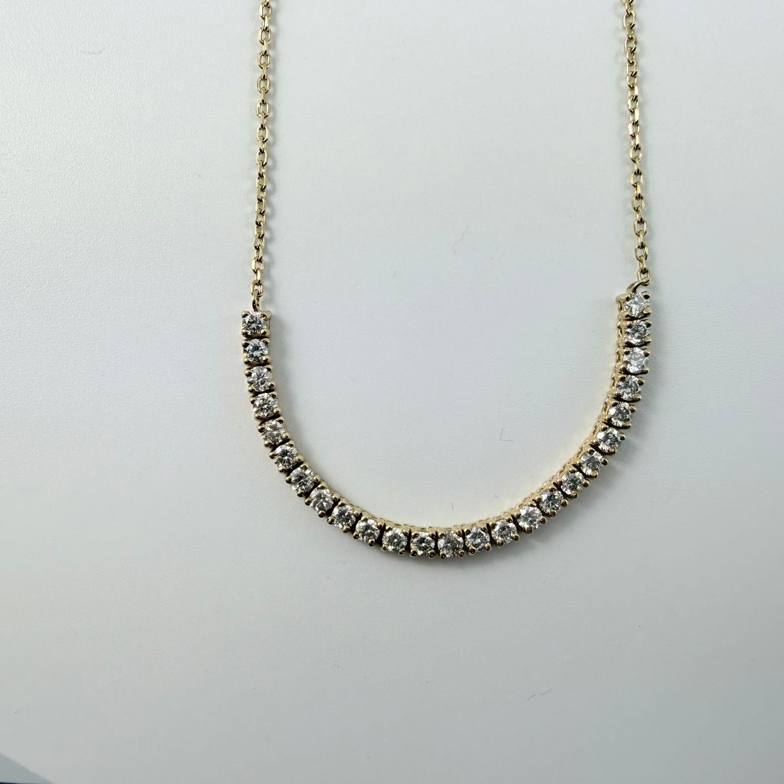 Collana Bar con 2,02 carati di diamanti in oro bianco 14K in vendita 7