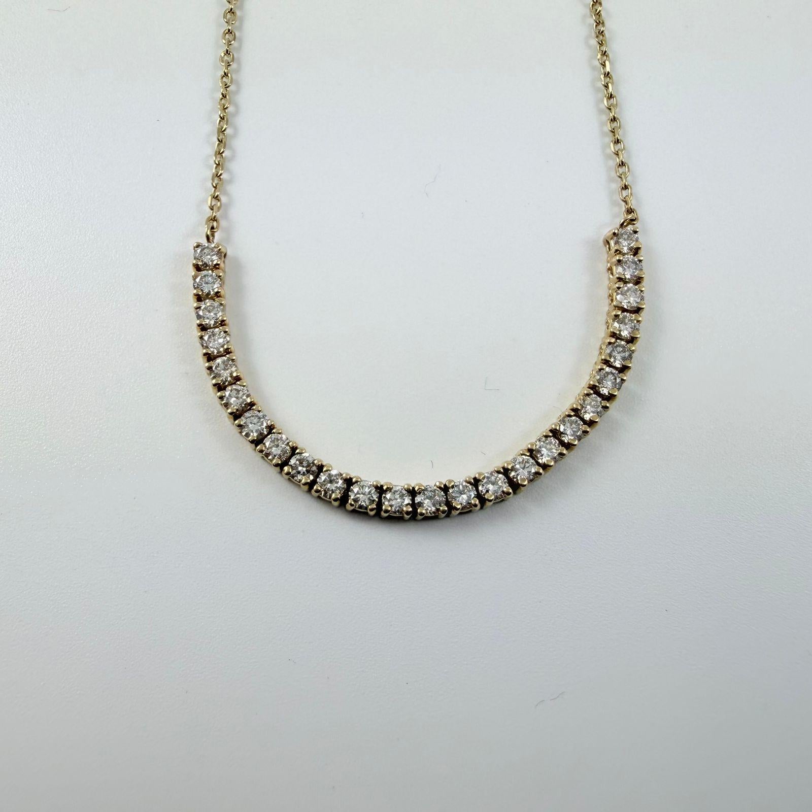Collana con barretta di diamanti da 2,02 carati in oro giallo 14K in vendita 6