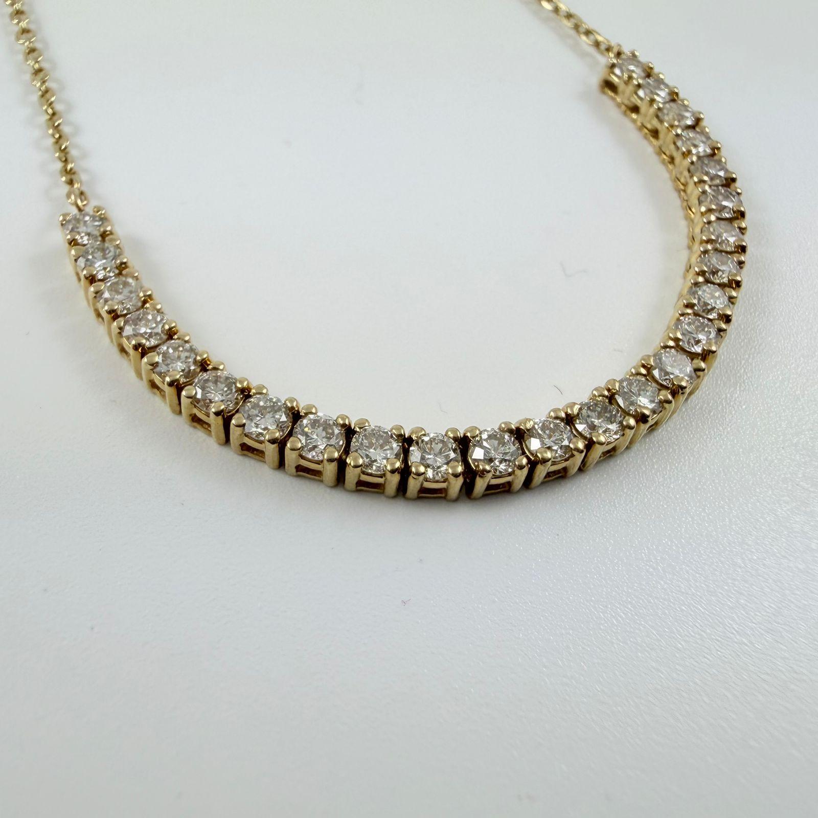 Collana con barretta di diamanti da 2,02 carati in oro giallo 14K in vendita 8