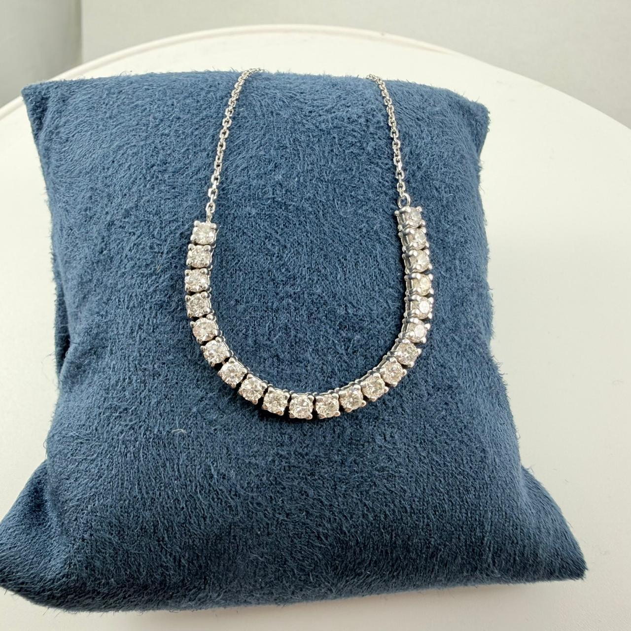 da uomo o donna Collana con barretta di diamanti da 2,02 carati in oro giallo 14K in vendita