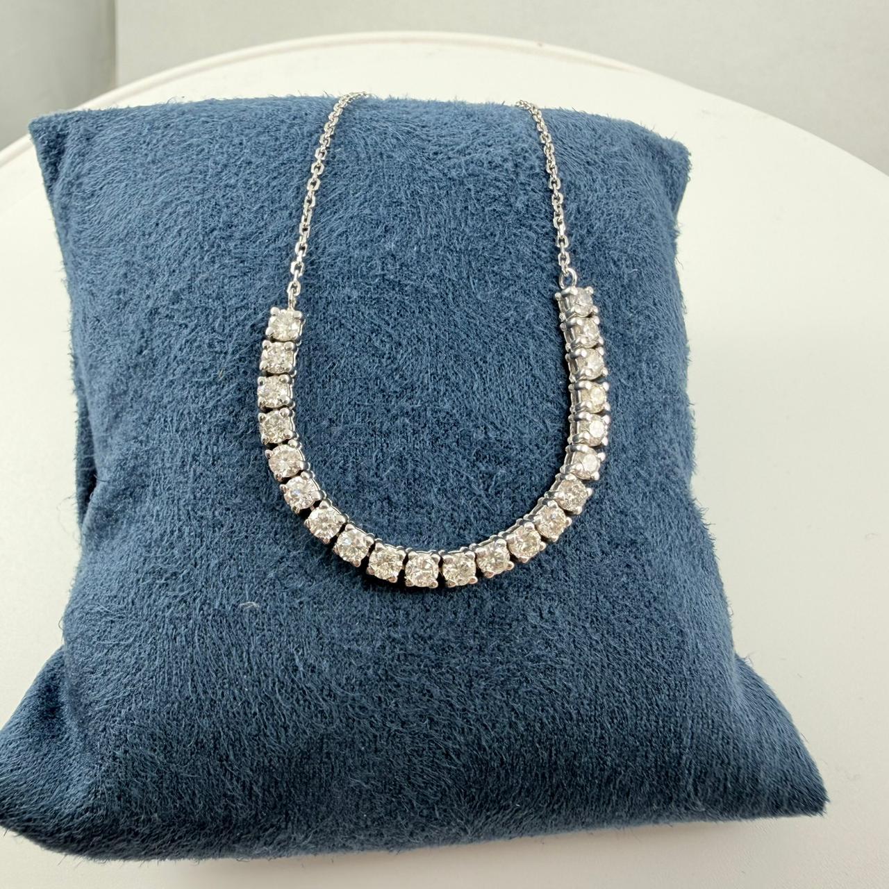 Collana con barretta di diamanti da 2,02 carati in oro giallo 14K in vendita 1