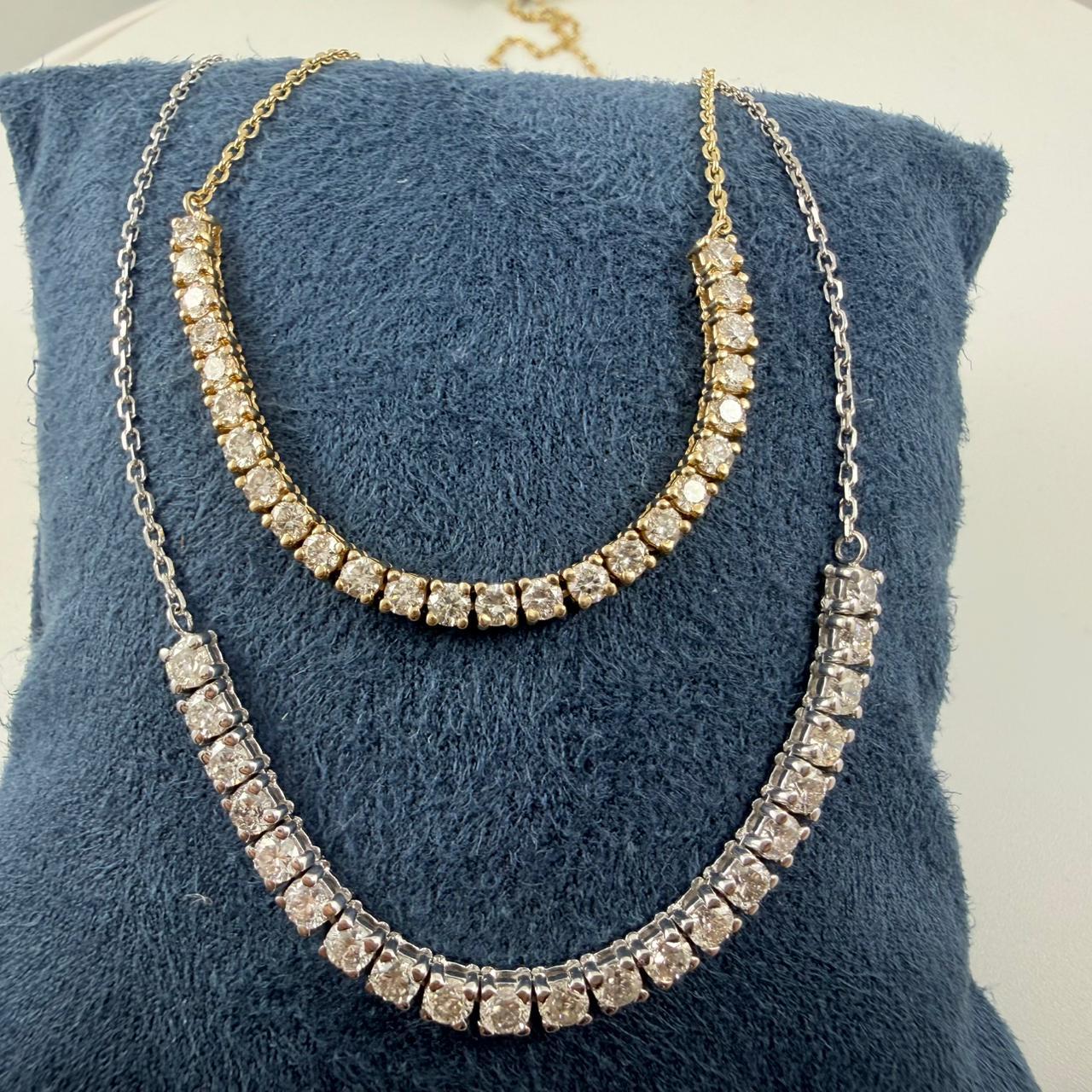 Collana con barretta di diamanti da 2,02 carati in oro giallo 14K in vendita 3
