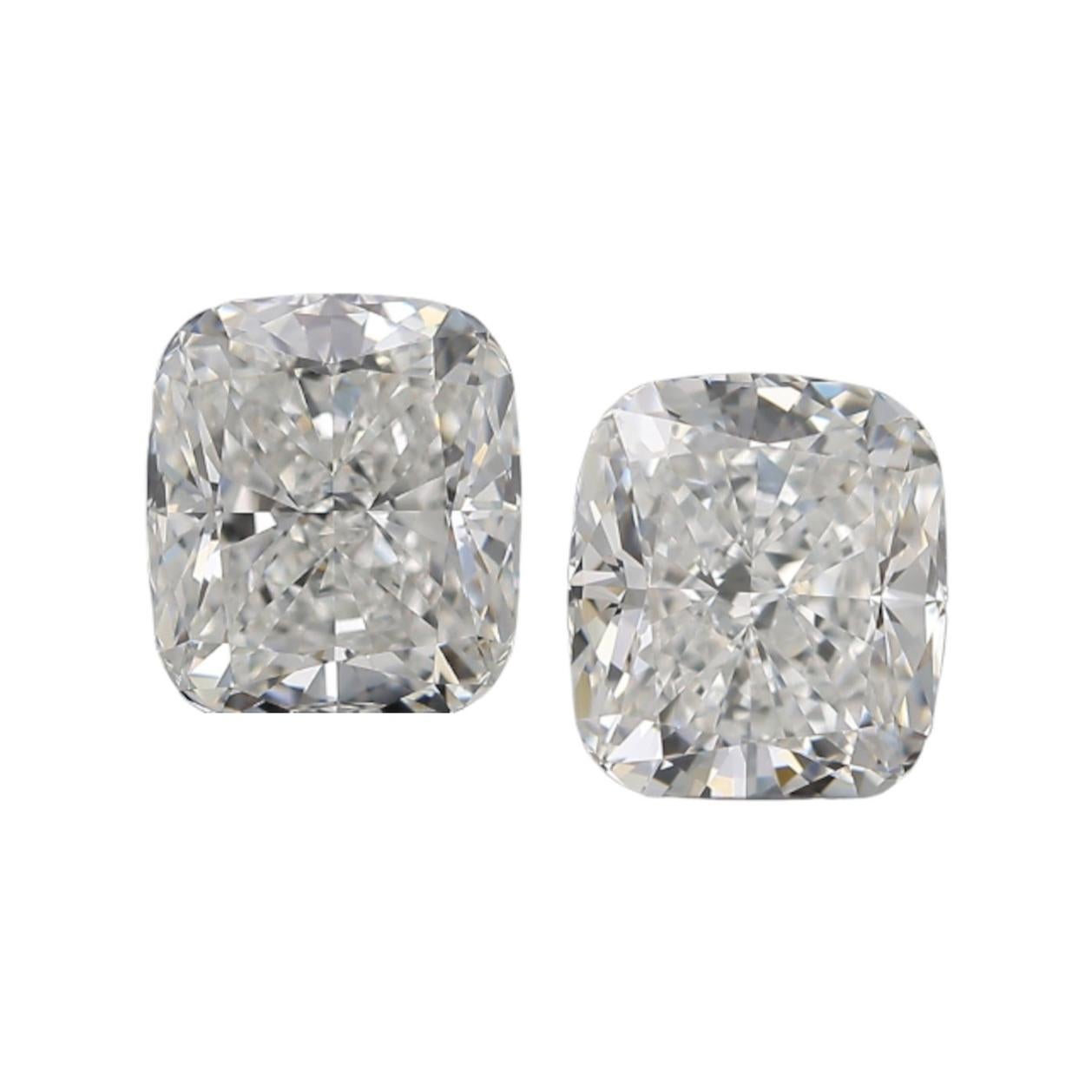 2.02 Carat Diamond Cushion Cut Earrings G/H Color and VVS1 Clarity