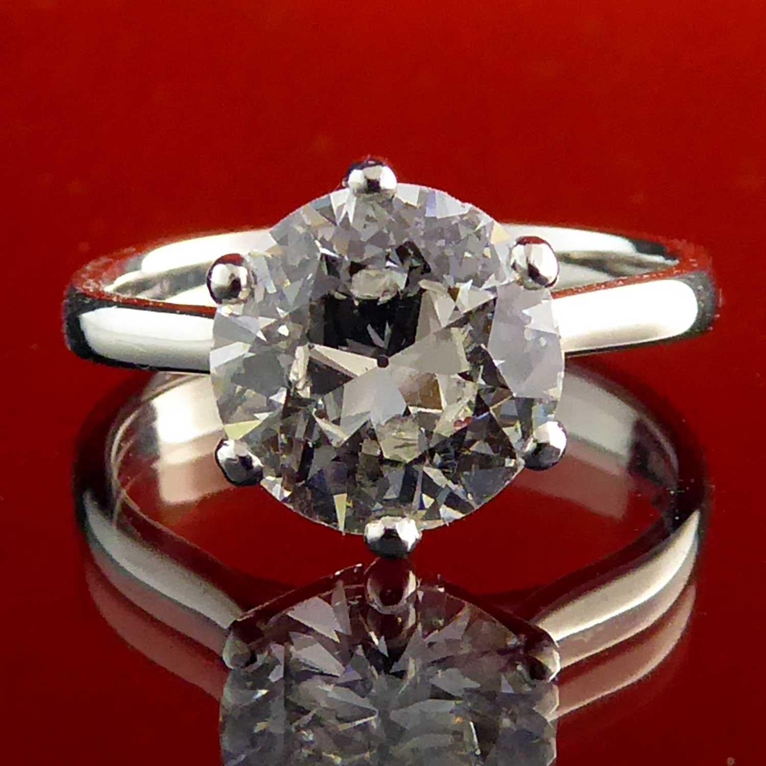 2.02 Carat Early Brilliant Cut Diamond Traditionally Set in a New Platinum Mount 5