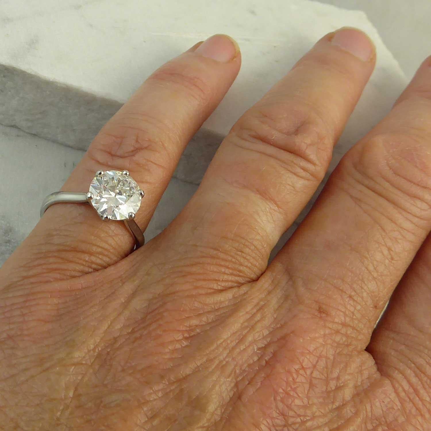 2.02 Carat Early Brilliant Cut Diamond Traditionally Set in a New Platinum Mount 6