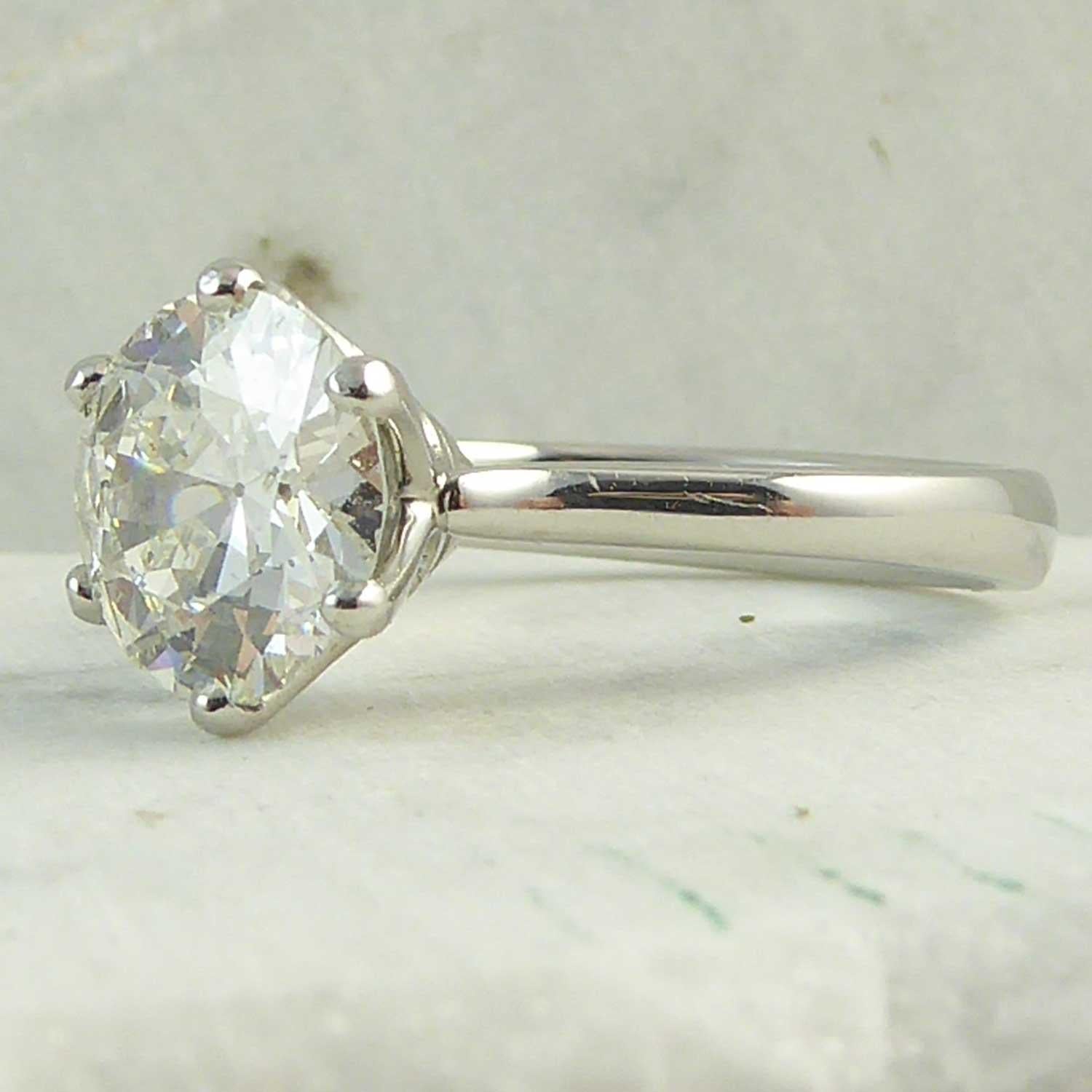 Modern 2.02 Carat Early Brilliant Cut Diamond Traditionally Set in a New Platinum Mount