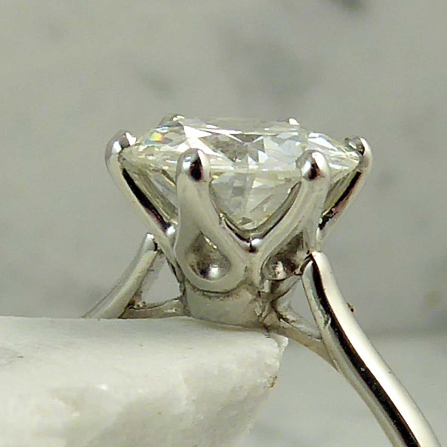 Round Cut 2.02 Carat Early Brilliant Cut Diamond Traditionally Set in a New Platinum Mount