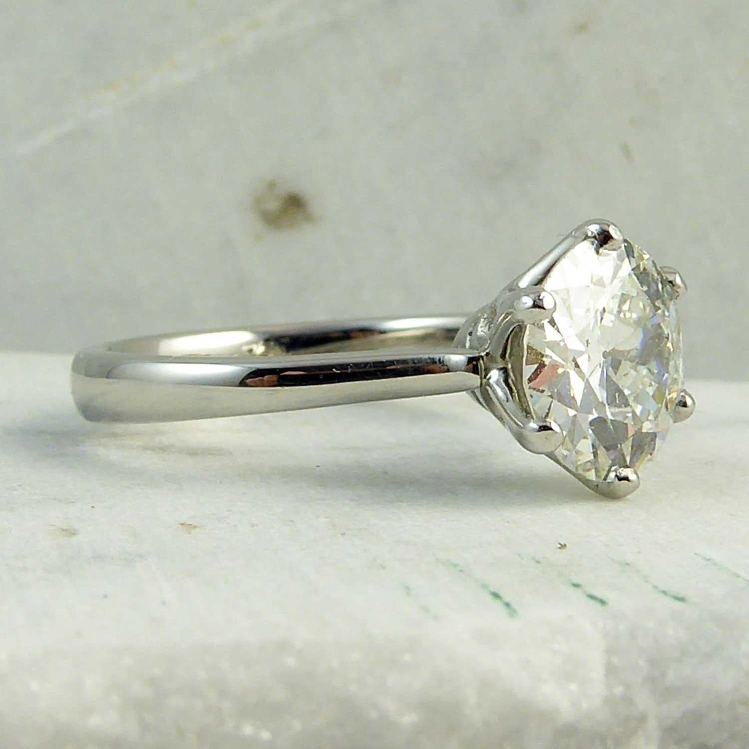2.02 Carat Early Brilliant Cut Diamond Traditionally Set in a New Platinum Mount 2