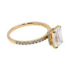 2.02 Carat Emerald Diamond Ring 18K Rose Gold Everyday Royalty