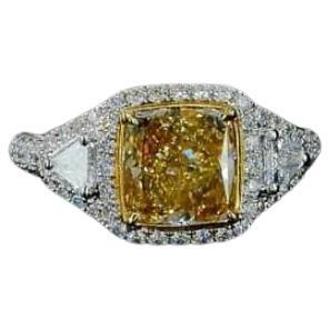 2.02 Carat Fancy Brownish Yellow Diamond Ring SI1 Clarity GIA Certified For Sale