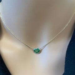 2.02 Carat Green Tsavorite Oval Cut Fashion Necklaces In 14K Yellow Gold