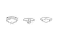 2.02 Carat H VVS2 GIA Solitaire and Paved Diamond Jacket Ring in 18K White Gold