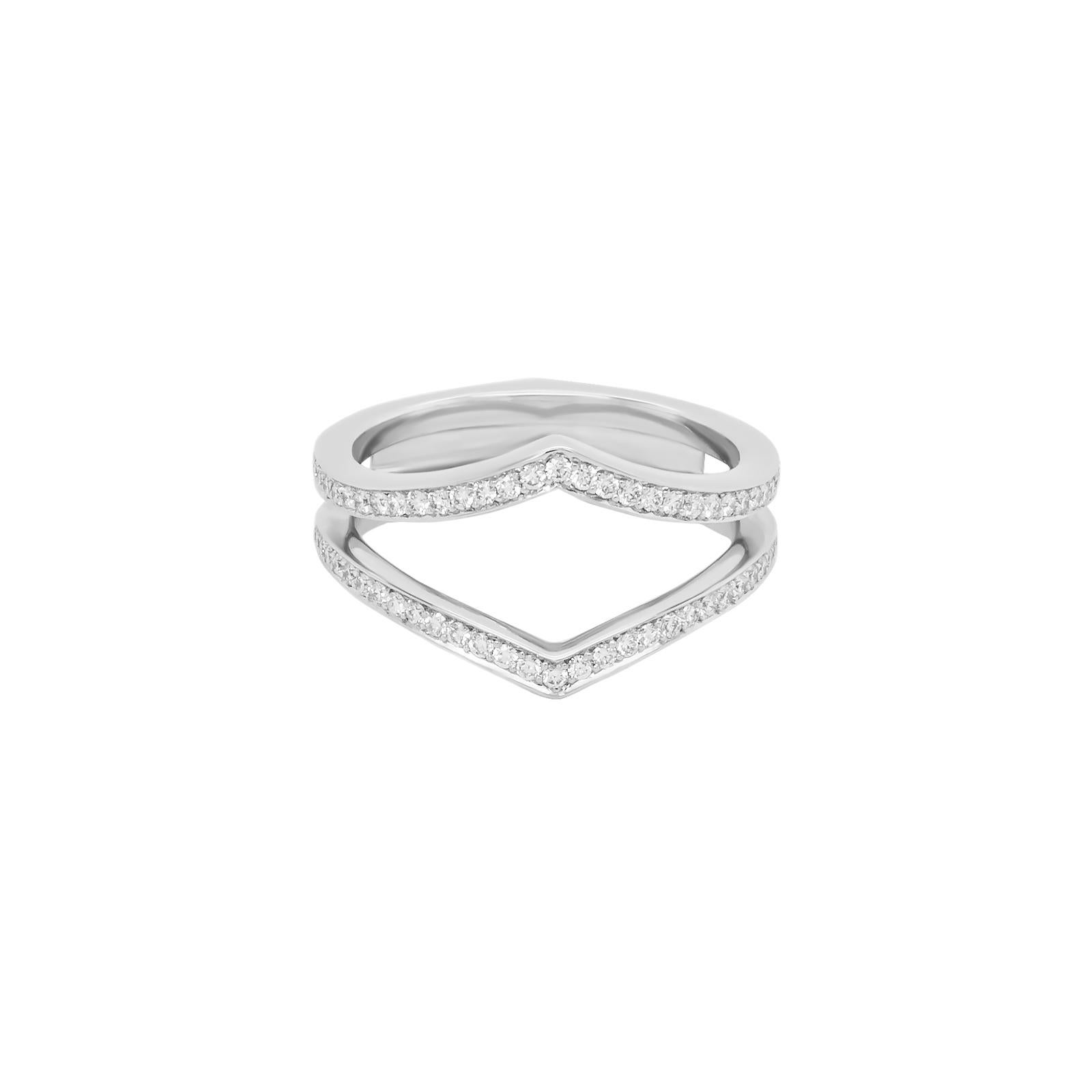 Modern 2.02 Carat H VVS2 GIA Solitaire and Paved Diamond Jacket Ring in 18K White Gold For Sale