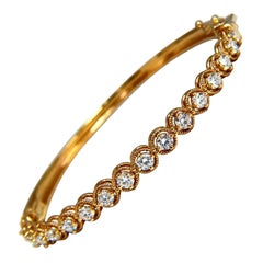 2.02 Carat Natural Diamonds Bangle Bracelet 14 Karat*