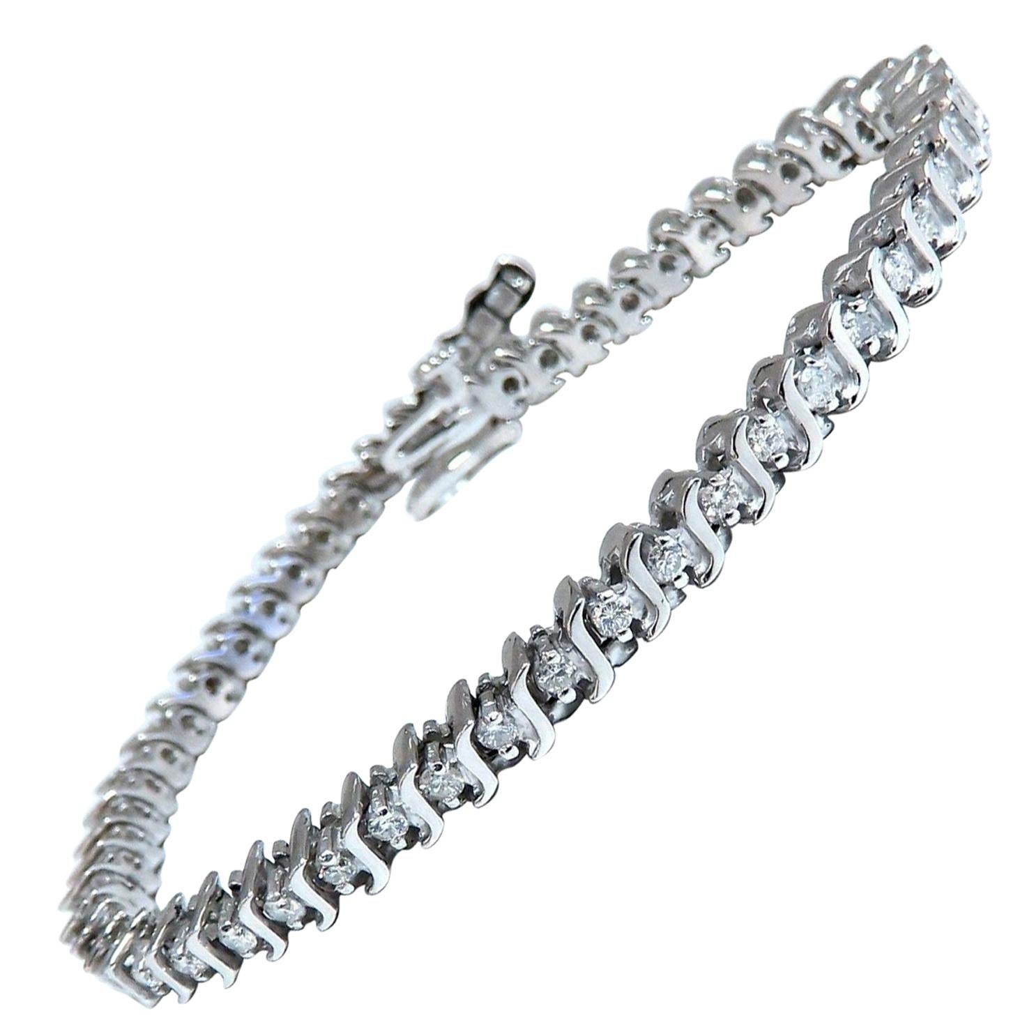 Bracelet tennis 14 carats avec diamants naturels de 2,02 carats