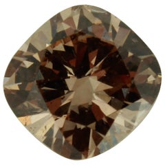 2.02 Carat Natural Fancy Dark Orange Brown Cushion Shape Diamond