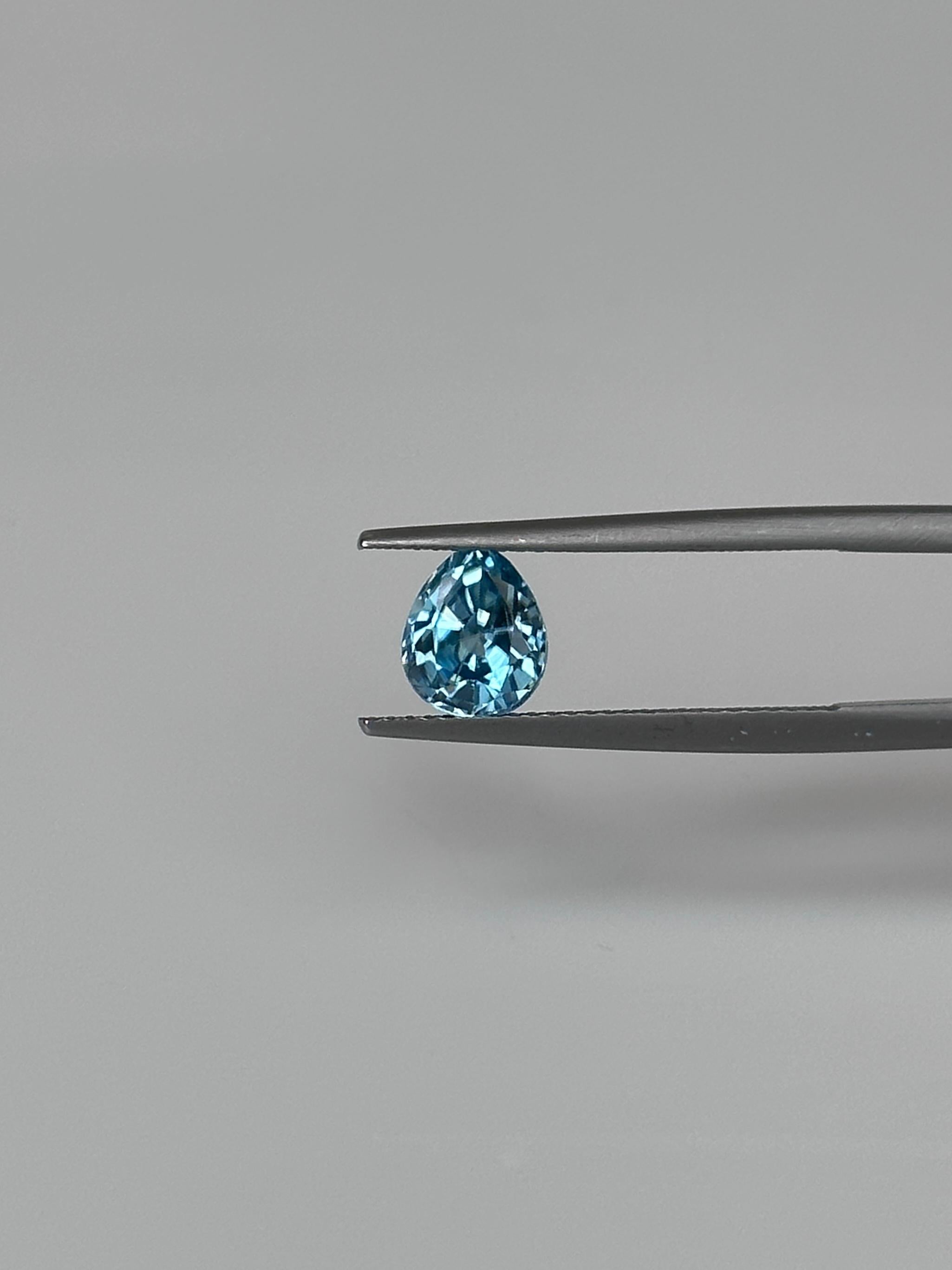 Sparkling Pear-cut Metallic Blue Zircon

This 2.02 carat Blue Zircon has a soothing grayish tinge with a dusky light blue color. Giving it the 