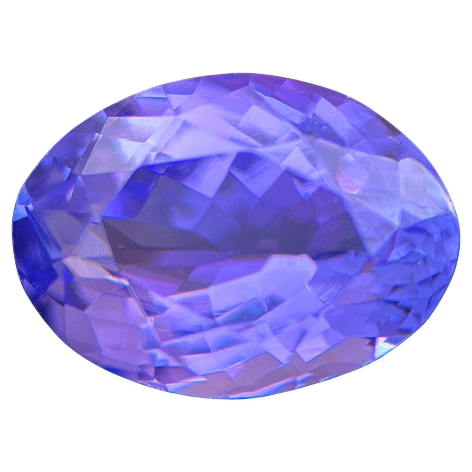 2.02-Carat Tanzanite Naturelle - Bleu vif Violet Coupe Ovale, Teinte