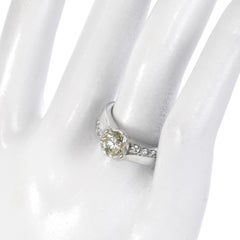 2.02 Carat Natural, Very Light Yellow, Diamond Ring Made in Platinum