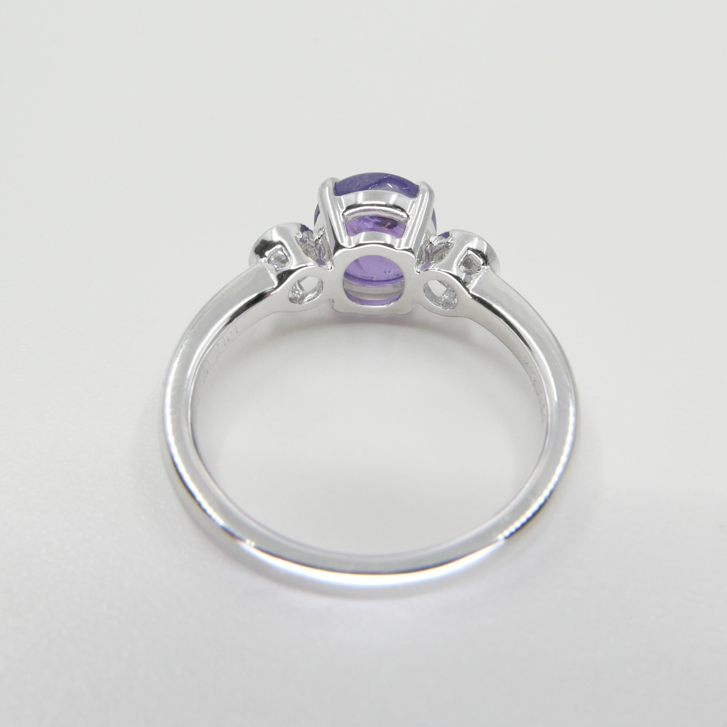 2.02 Carat Purple Star Sapphire & Diamond Ring, Excellent Color & Transparency For Sale 10