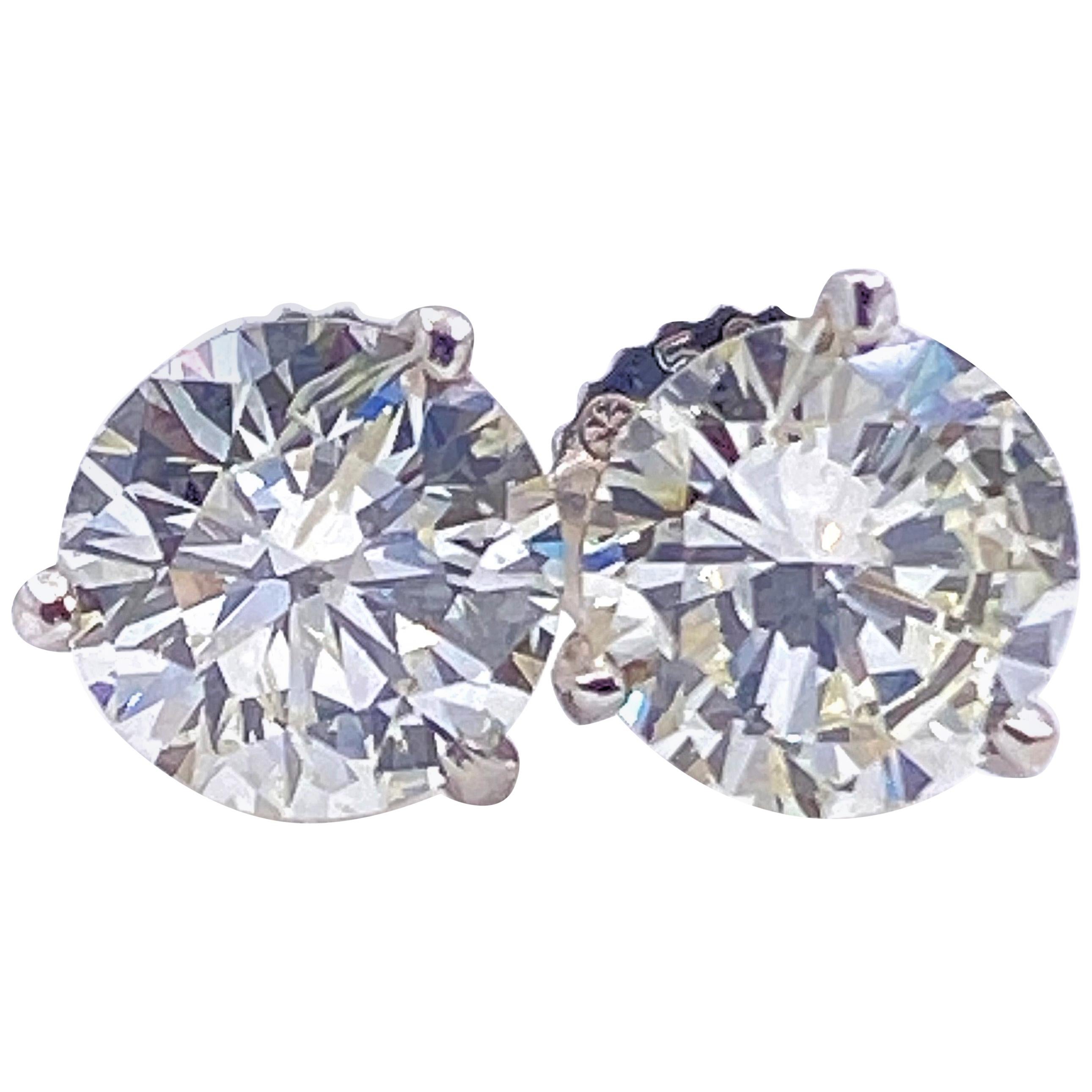2.02 Carat Diamond Stud Earrings in 14 Karat White Gold at 1stDibs 14