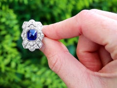 Ring aus 14-karätigem Gelbgold mit einem 2,02-Karat-Saphir und einem 2,78-Karat-Diamanten, CIRCA 1930
