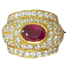 2.02 Carat Thai Ruby & Diamond 18K Gold Ring