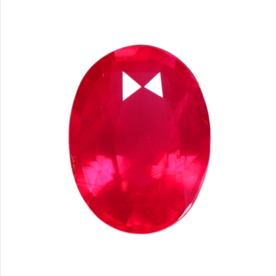 2.02 carats
GRS intense to vivid red (first page pigeon blood)
Origin: Mozambique
Strong fluorescense like Burmese ruby
Sweet color with velvety
Beautiful oval shape