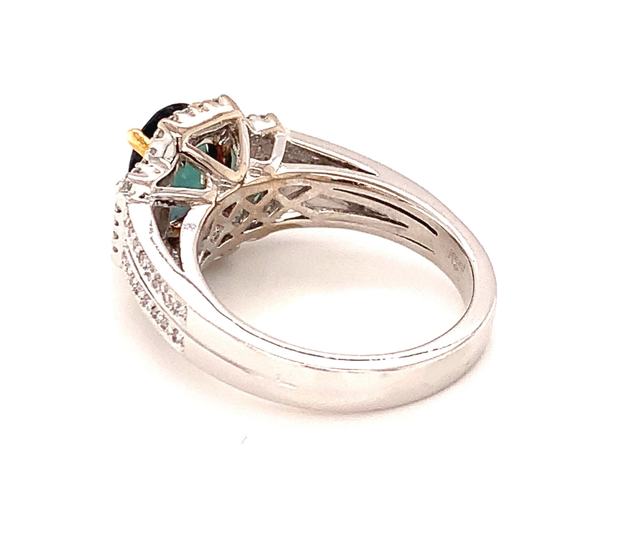 Artisan 2.02 Carat GIA Certified Alexandrite Chrysoberyl and Diamond Engagement Ring