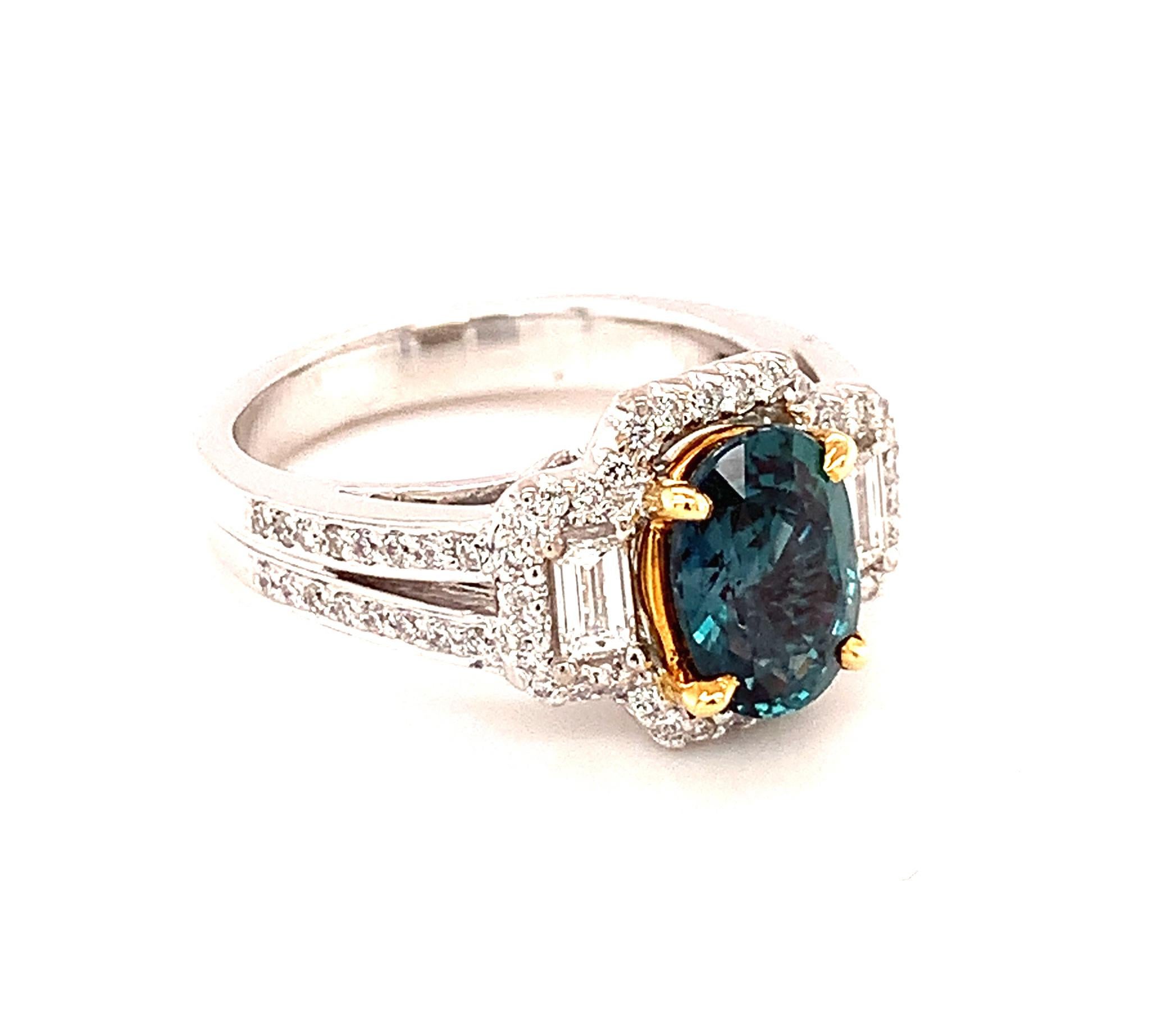 alexandrite and diamond band