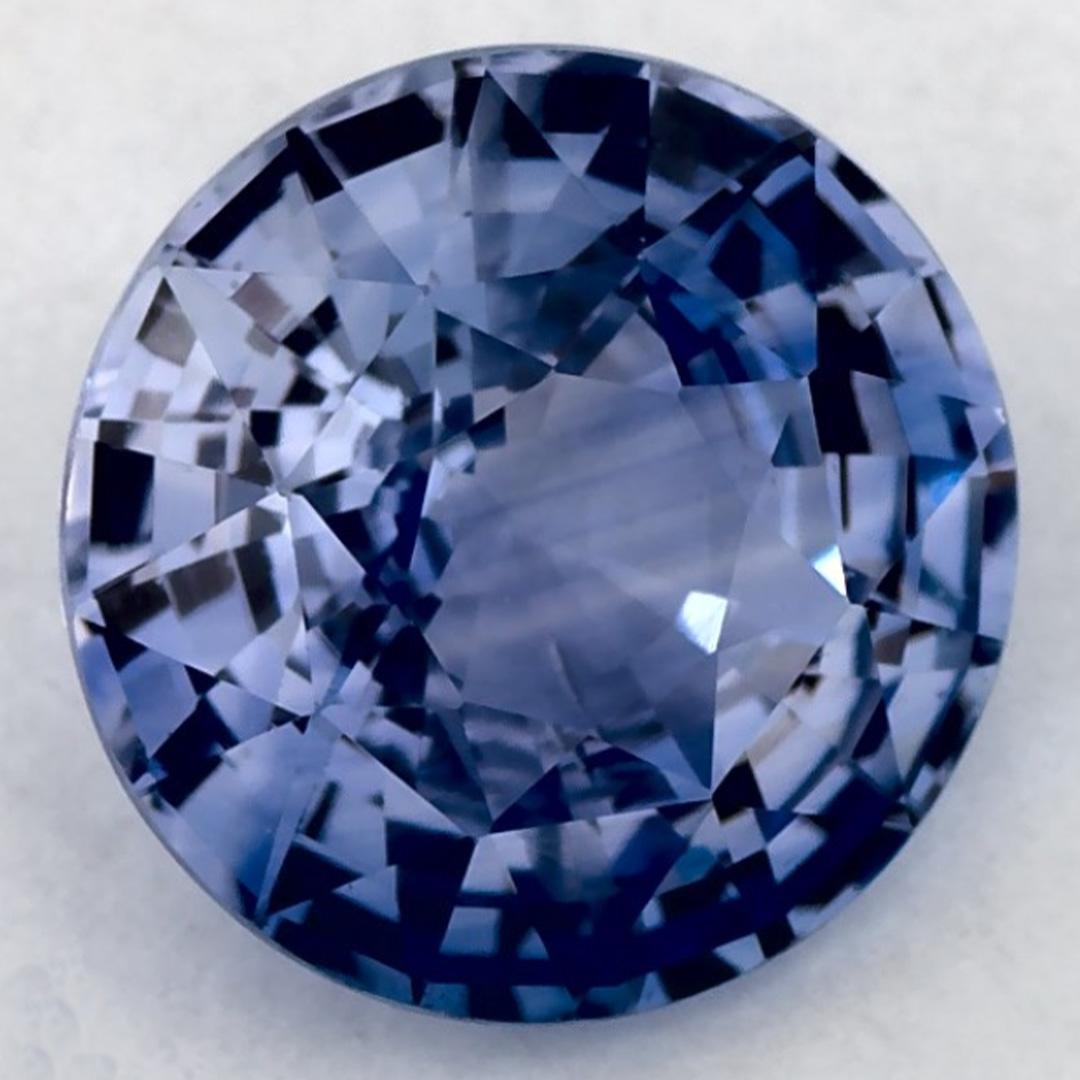 2.02 Karat Blauer runder Saphir, loser Edelstein (Rundschliff) im Angebot