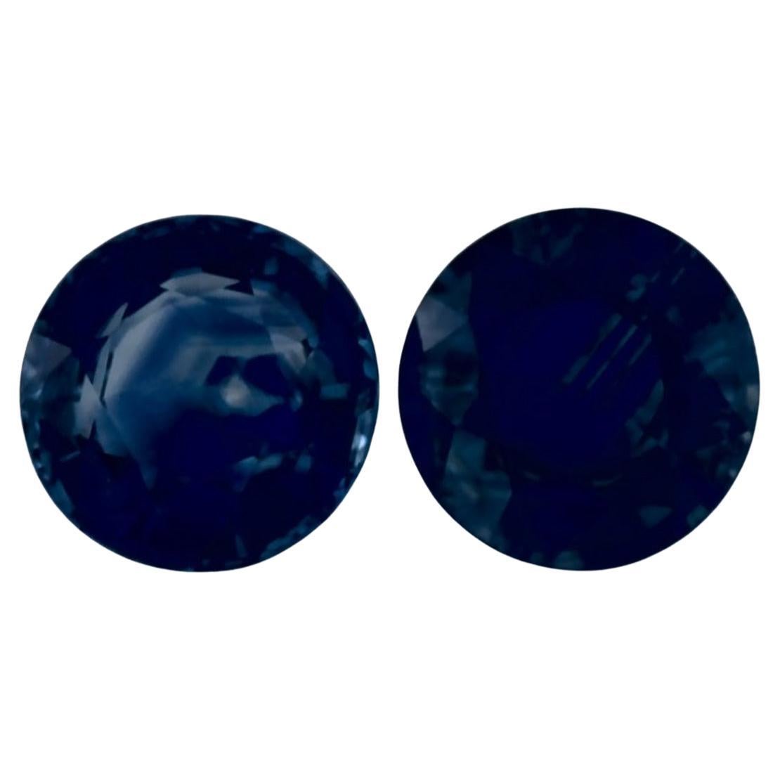 2.02 Ct Blue Sapphire Round Loose Gemstone