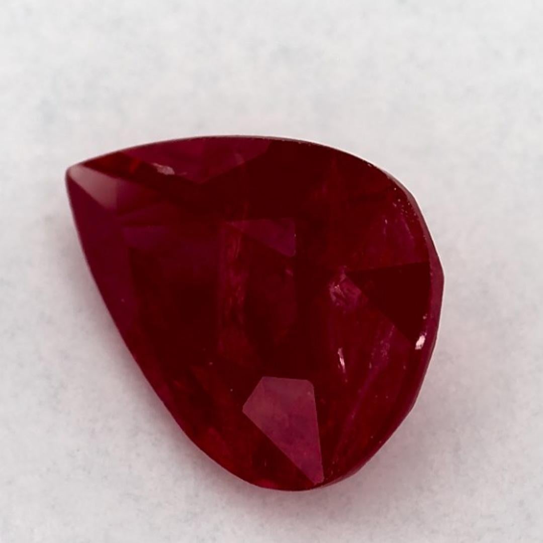 Pear Cut 2.02 Ct Ruby Pear Loose Gemstone For Sale
