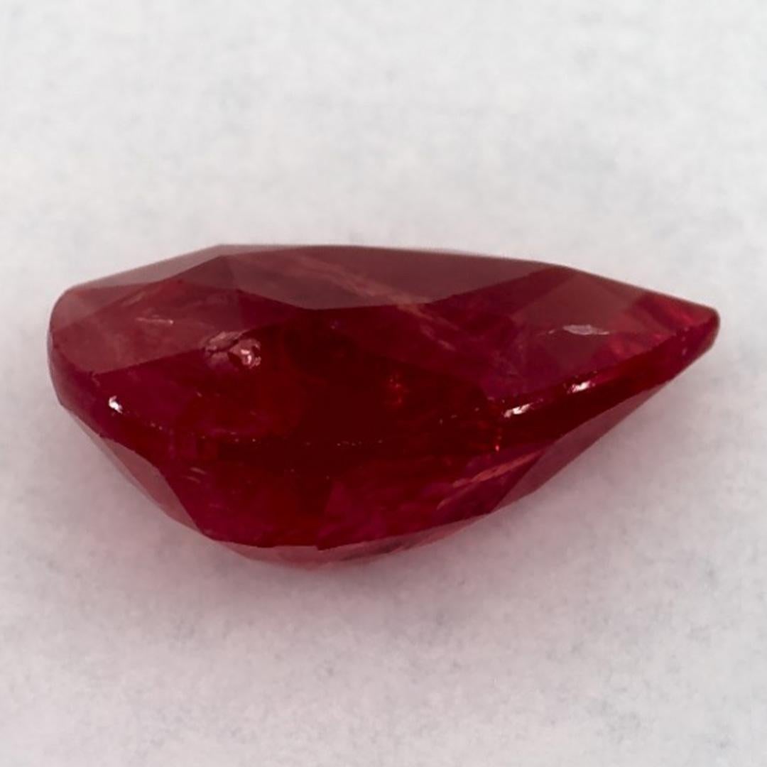 2.02 Ct Ruby Pear Loose Gemstone In New Condition For Sale In Fort Lee, NJ