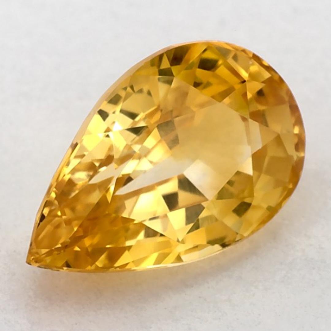 Taglio a goccia 2.02 carati di zaffiro giallo a forma di pera sciolto in vendita