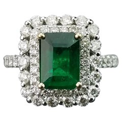 2.02 Emerald and Diamond Cocktail Ring