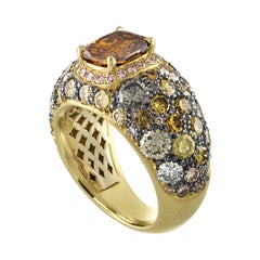 2.02 GIA Certified Cushion Cut Diamond Ring in 18 Karat Yellow Gold