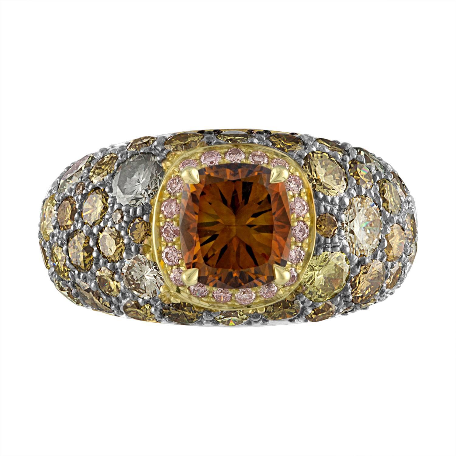 2.02 GIA Certified Cushion Cut Diamond Ring in 18 Karat Yellow Gold