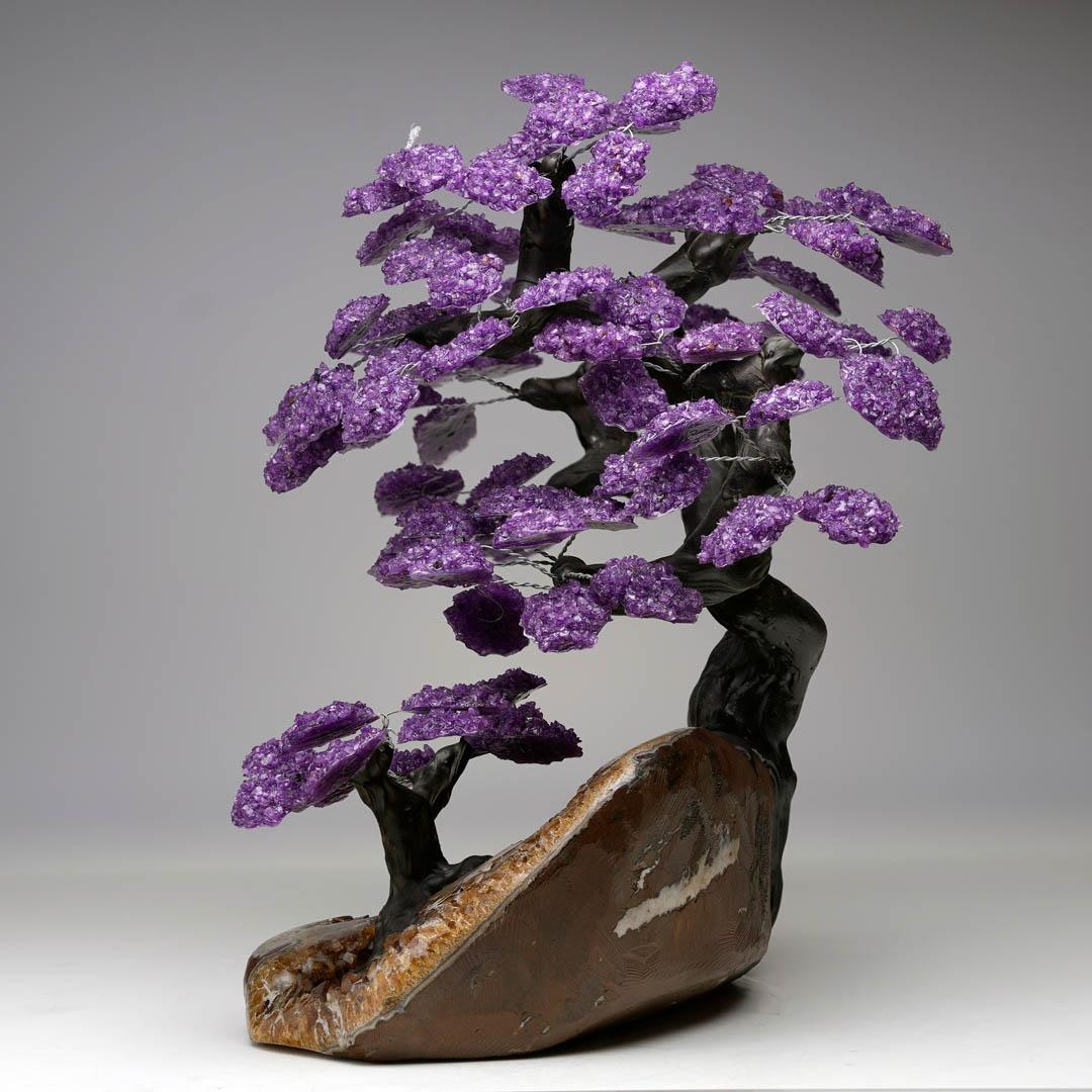 20.2 Lb. Amethyst Gemstone Tree on Citrine Cluster Base In New Condition For Sale In New York, NY