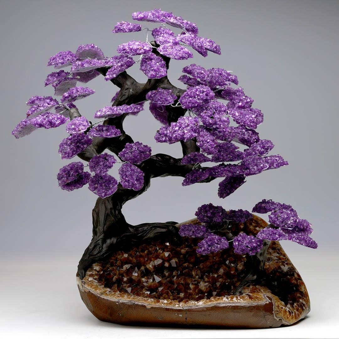 20.2 Lb. Amethyst Gemstone Tree on Citrine Cluster Base For Sale 1