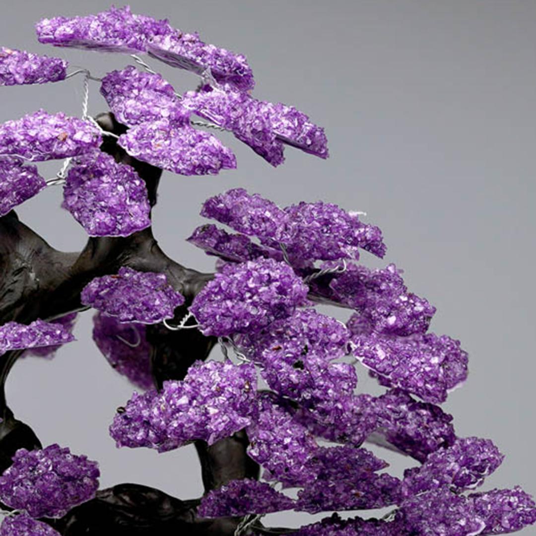 Amethyst Gemstone Tree on Citrine Cluster Base For Sale 1