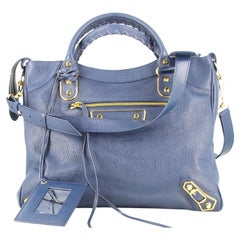 2020 Balenciaga Blue Leather Handbag