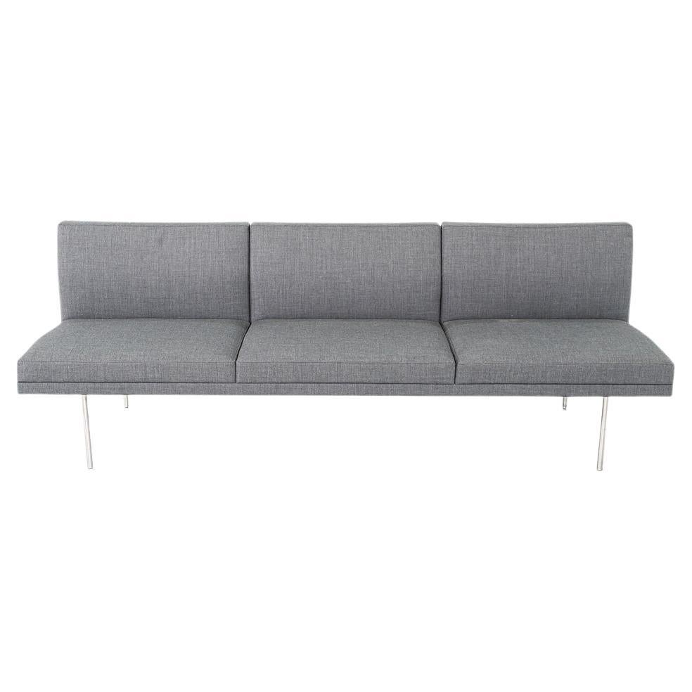 2020 BassamFellows for Geiger Three Seat Tuxedo Sofa in Grey Fabric