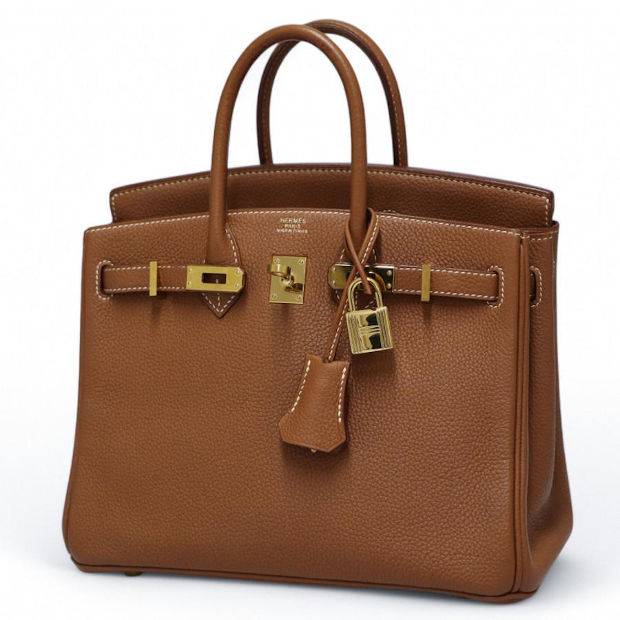 2020 Birkin 25 gold Togo leather For Sale 7