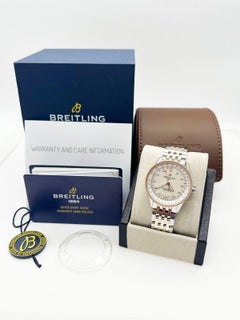 Breitling Navitimer U17395 35 MOP Diamant-Zifferblatt 18K Roségold Stahlschachtel