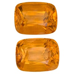 20.20 Carat Natural Loose Madeira Citrine Pair Cushion Cut Brazilian Gemstone