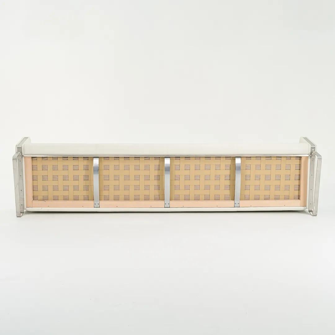 2020 CH104 Sofa by Hans Wegner for Carl Hansen in Steel & White Leather In Good Condition For Sale In Philadelphia, PA
