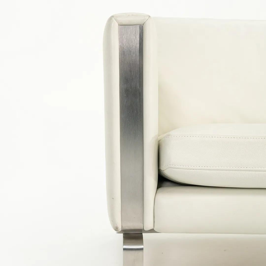 Canapé CH104 de Hans Wegner pour Carl Hansen en acier et cuir blanc 2020 en vente 1