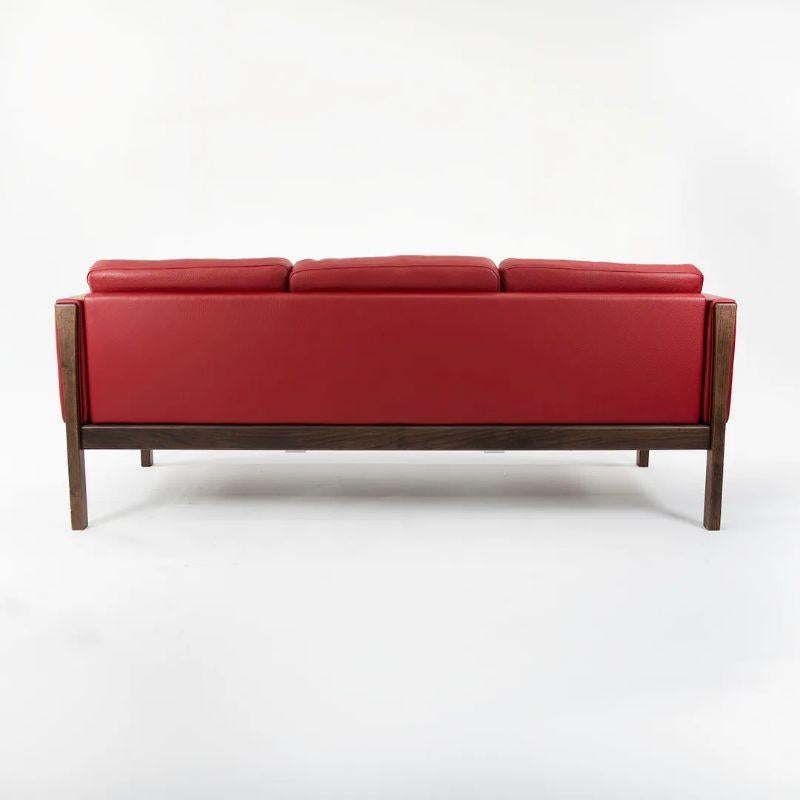 2020 CH163 3 Seater Sofa by Hans Wegner for Carl Hansen in Smoked Oak & Leather For Sale 2
